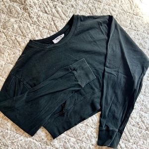 Double Zero CROPPED DISTRESSED SWEATSHIRT